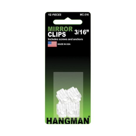 Hangman Products Hangman Products 5911417 12 Piece Hanger Mirror Holder Clip 5911417